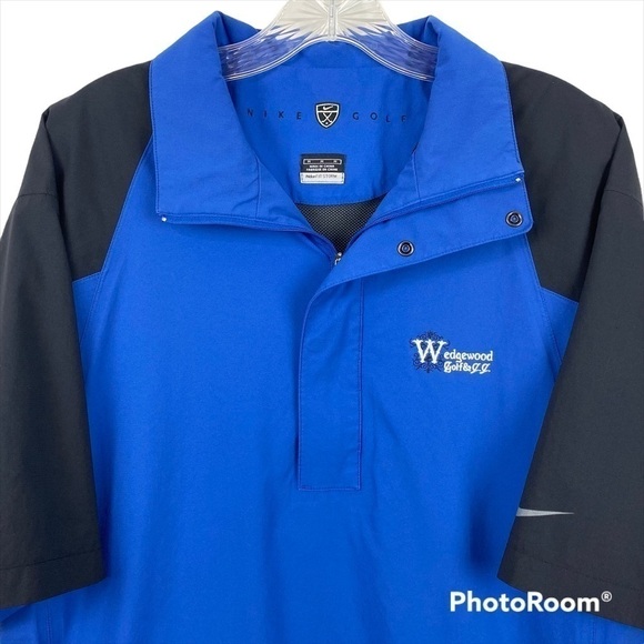 Nike Golf Storm Fit Men's Blue & Black S/S 1/4 Zip Windbreaker Size Medium - Picture 2 of 8